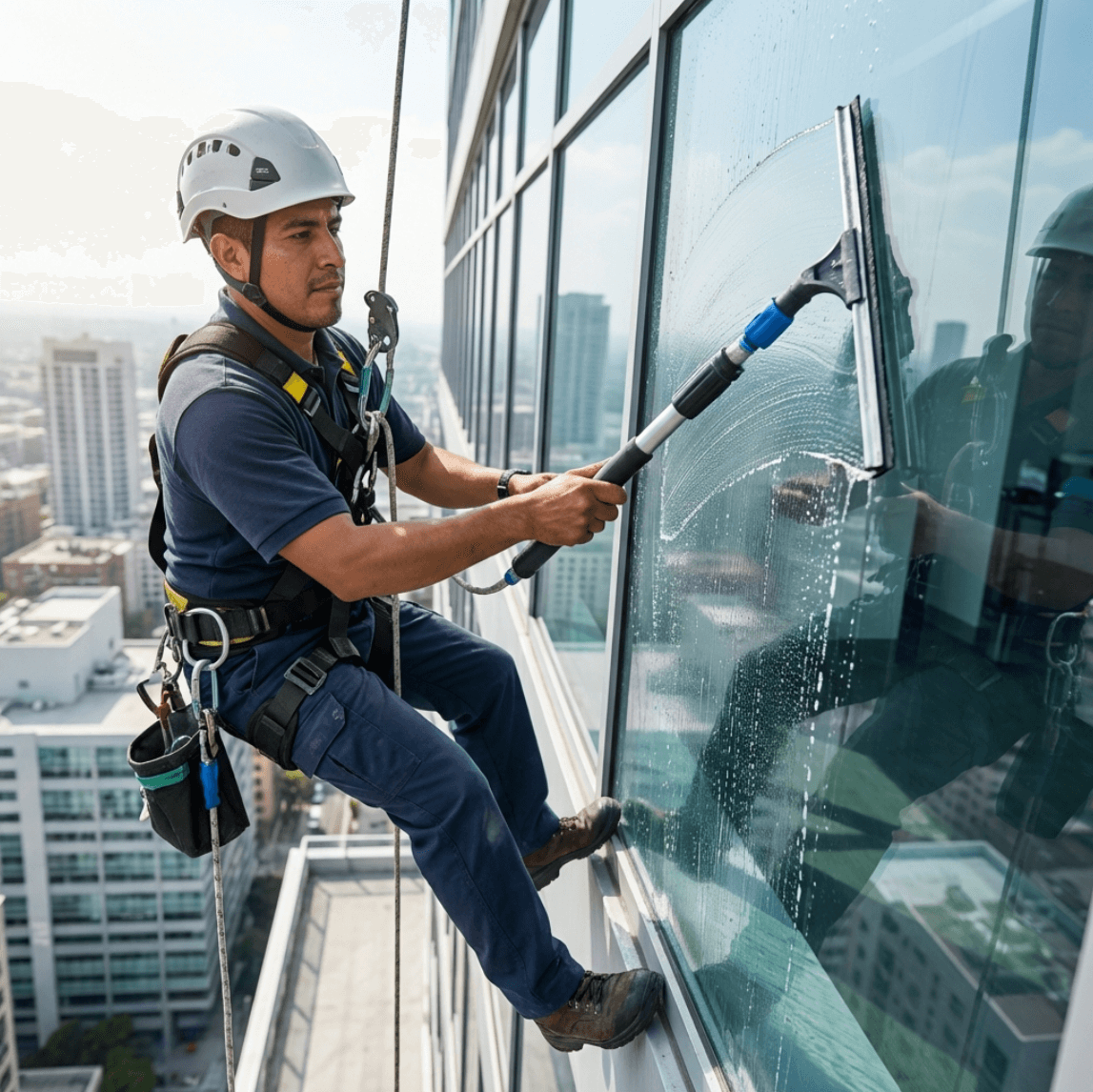 Servicio profesional de limpieza de vidrios y domos